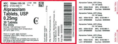 0.25mg 30ct (Label Alprazolam Tabs 0 25mg Bpi(10544 155 30) Dava(67253 900 11) Rev2)